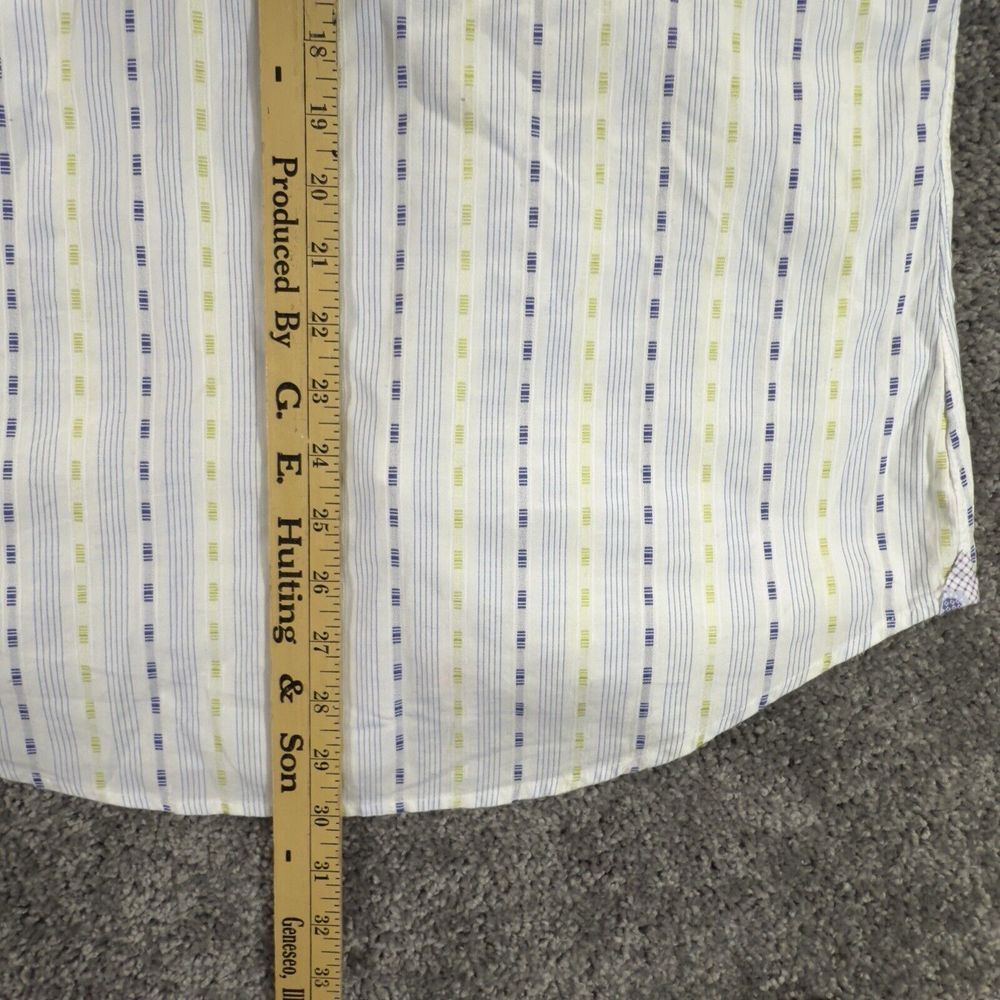 Robert Graham Shirt Men's M White Paisley Flip Cuff Button Up 15.5 Neck Vertical - Picture 12 of 12
